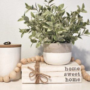 Home Sweet Home Farmhouse Book Stack Home Decor
